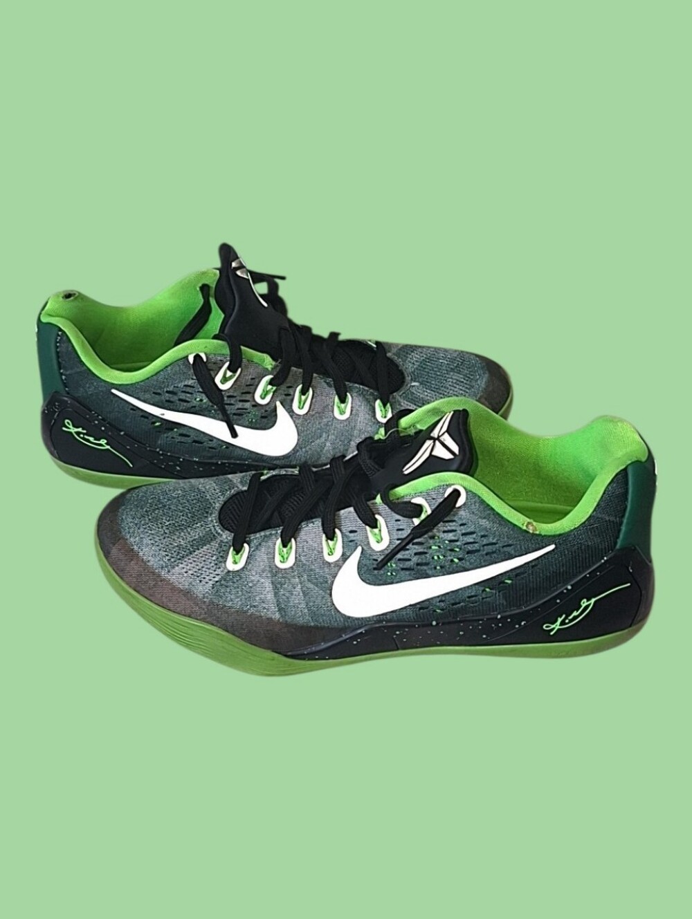 Nike Kobe 9 EM Premium Gorge Green Low Top Lace Up Sneakers Men's 652908-303